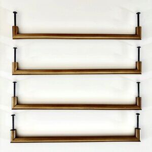 WEST ELM 9.5" Midcentury Modern Antique Brass Drawer Cabinet Hardware Pulls 4